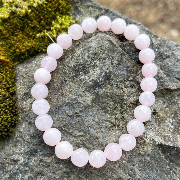 Artisan Jewelry - Rose Quartz Crystal Gemstone Bracelet Handmade
